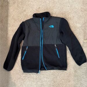 The North Face Kids Black Fleece Jacket with Blue Accents